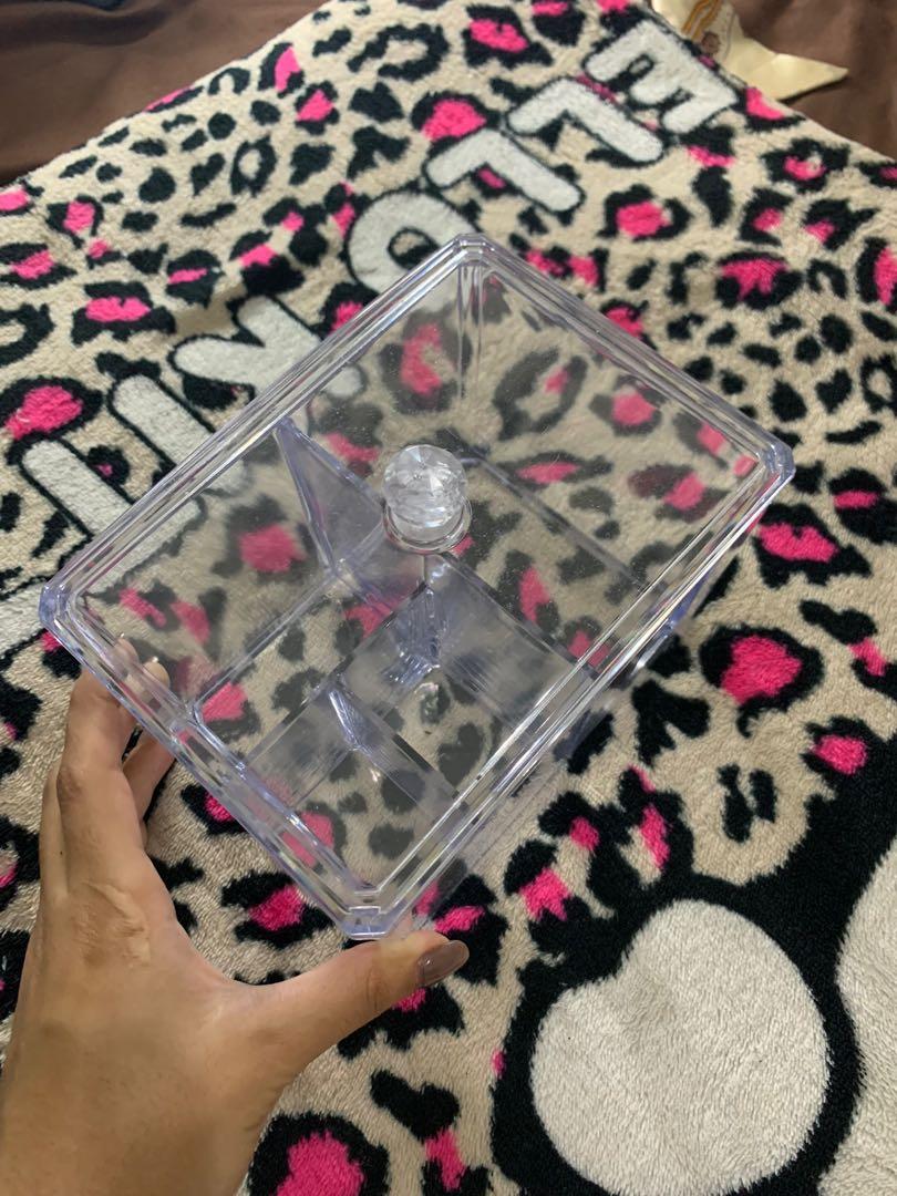 Acrylic cotton buds/cotton holder, Furniture & Home Living, Home