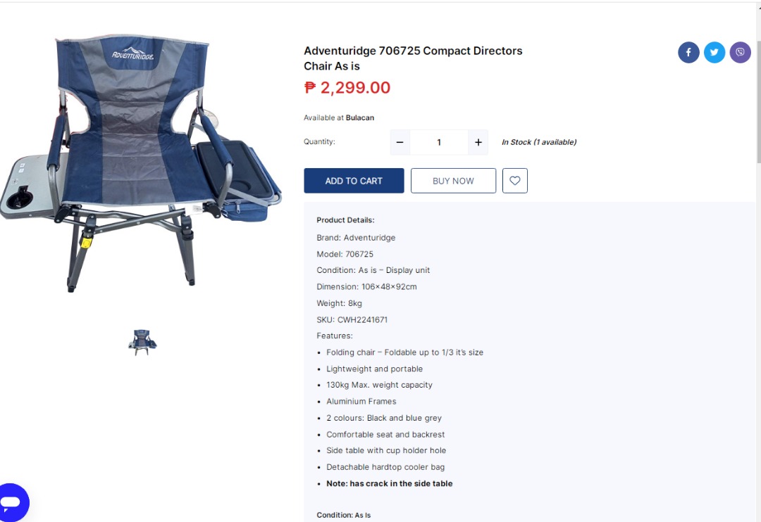 Adventuridge director's chair online