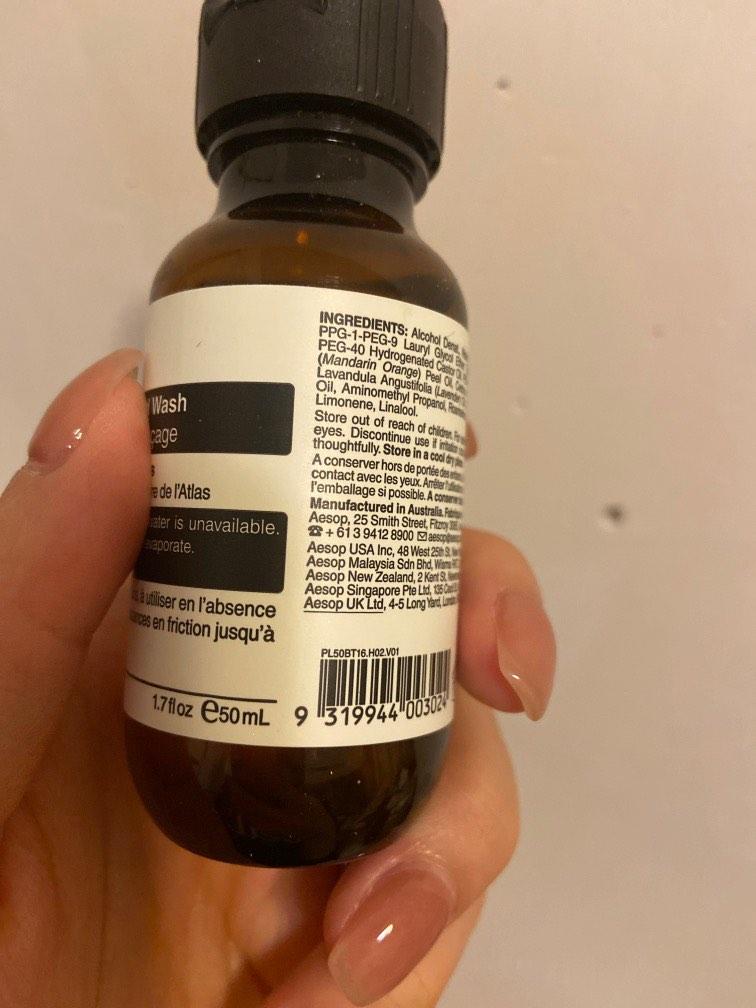 Aesop rinse free hand wash 50ml, 美容＆化妝品, 沐浴＆身體護理, 沐浴及身體護理 身體護理
