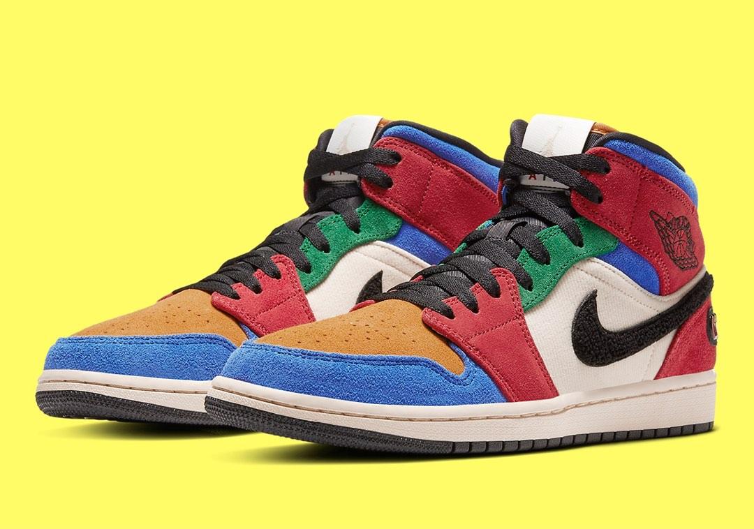 blue red and yellow jordan 1