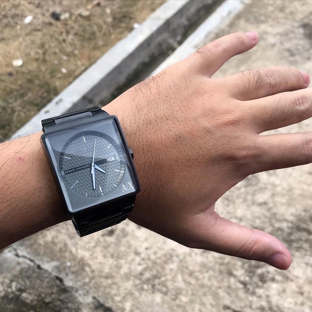 Armani exchange square watch top