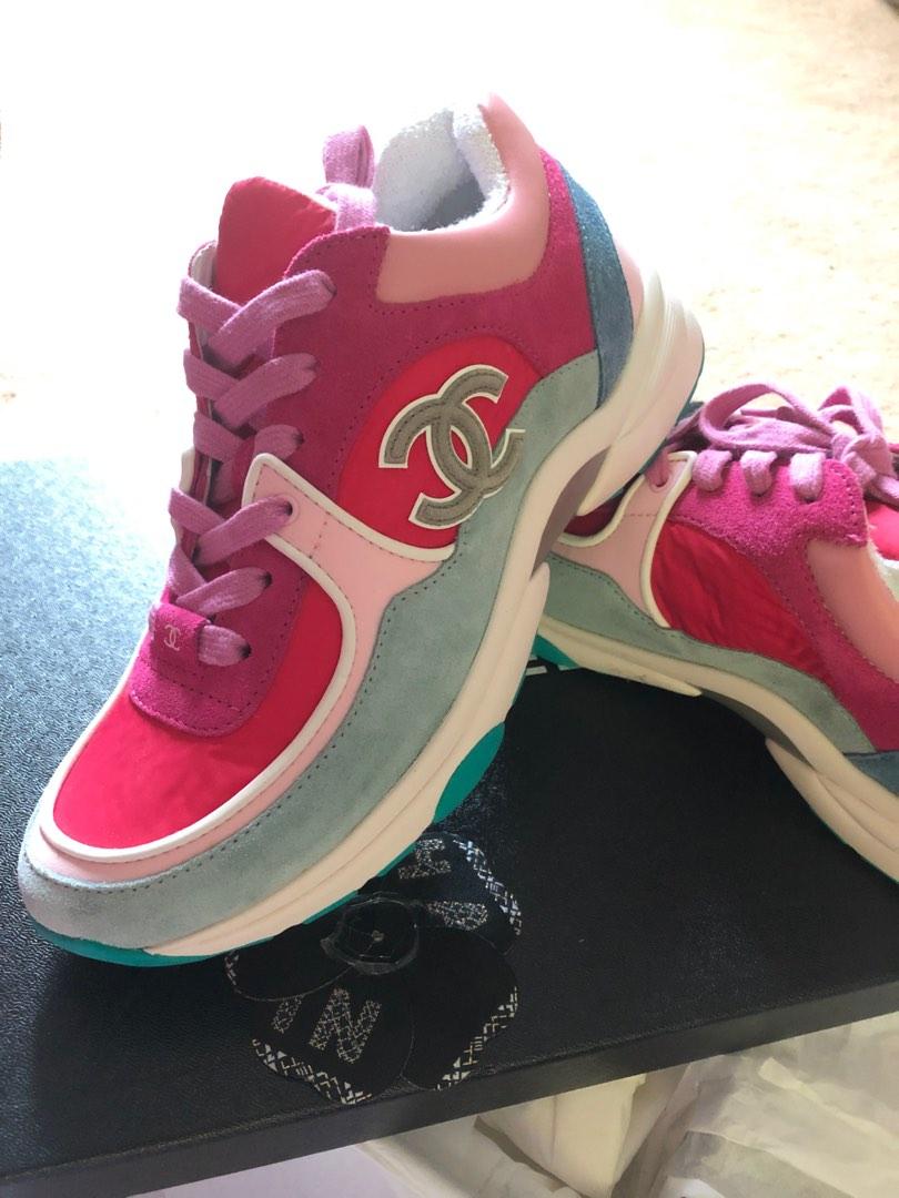 Authentic Chanel Pink Sneakers 37