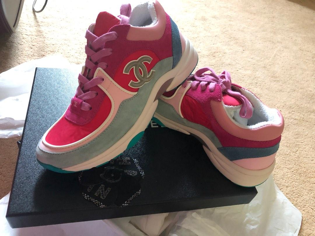 Chanel pink tennis shoes clearance