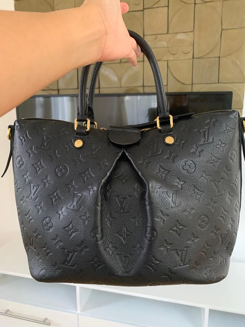 Authentic LV Mazarine MM Empreinte (Category: Luxury Bags & Wallets) located in Mataasnakahoy. Submitted by madzie21 (Listing ID 1191903340, Image 1). Description: Authentic LV Mazarine MM Black color Purchased in LV Greenbelt Year 2016 Rank A Comes with dustbag, paperbag and receipt Some minor scuffings on gold hardware as shown on photo otherwise almost new Purchased for Php 145K.