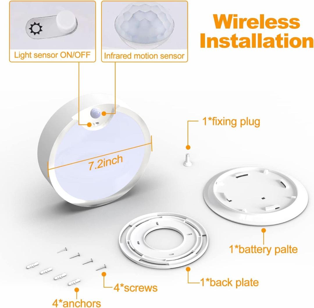 Battery Operated Motion Sensor Light, Yurnero 80LED Battery Powered ...