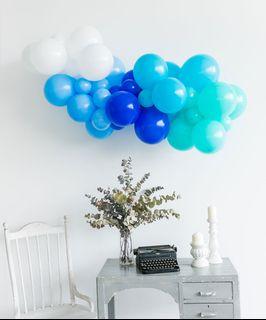Blue Balloon Garland Helium Balloon Delivery Party Set Up Birthday Decorations