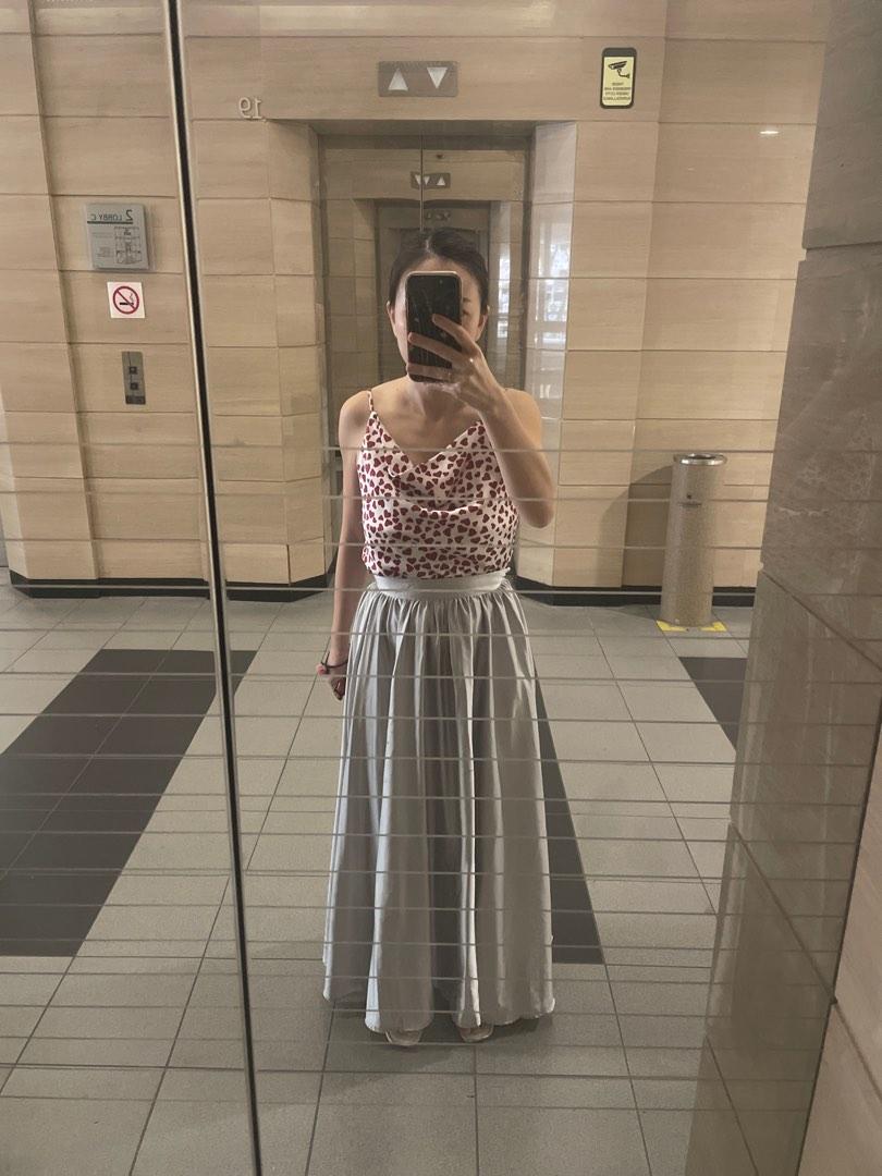Silver metallic skirt xs store