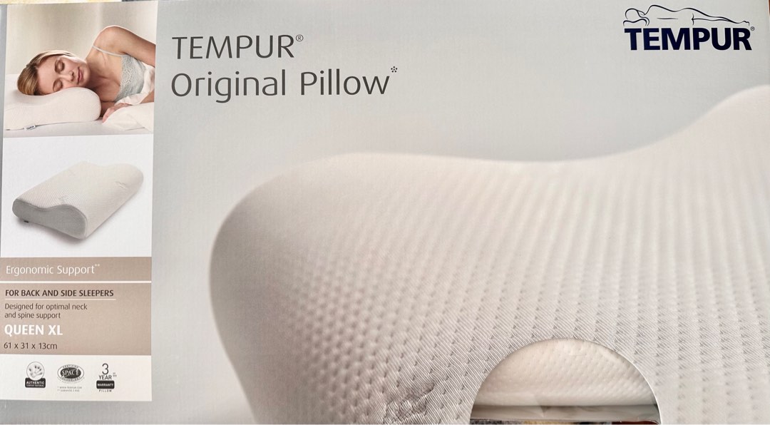 BNIB Tempur Original Pillow, Queen XL, Furniture & Home Living, Bedding