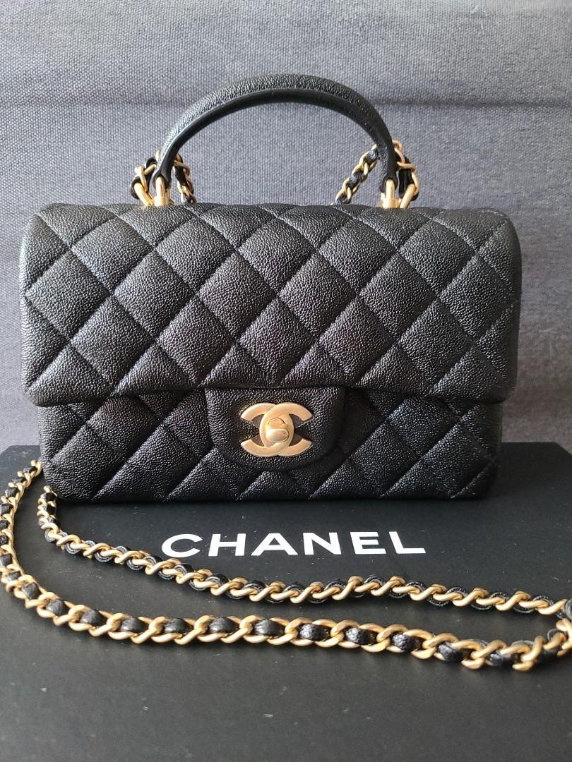 CHEAPEST ON CAROUSEL!!!*** Brand New Chanel Mini Flap Bag with Top Handle  in Caviar, Luxury, Bags & Wallets on Carousell