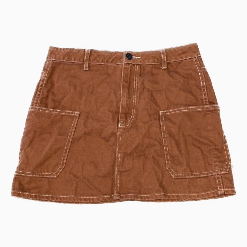 Burnt orange jean skirt top