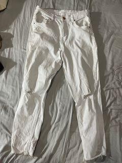 Calliope white ripped denim jeans