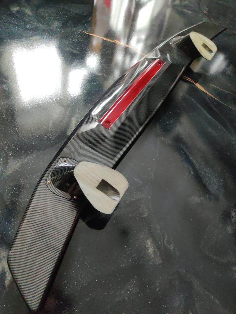 Carbon stick on wing / spoiler, Car Accessories, Accessories on Carousell