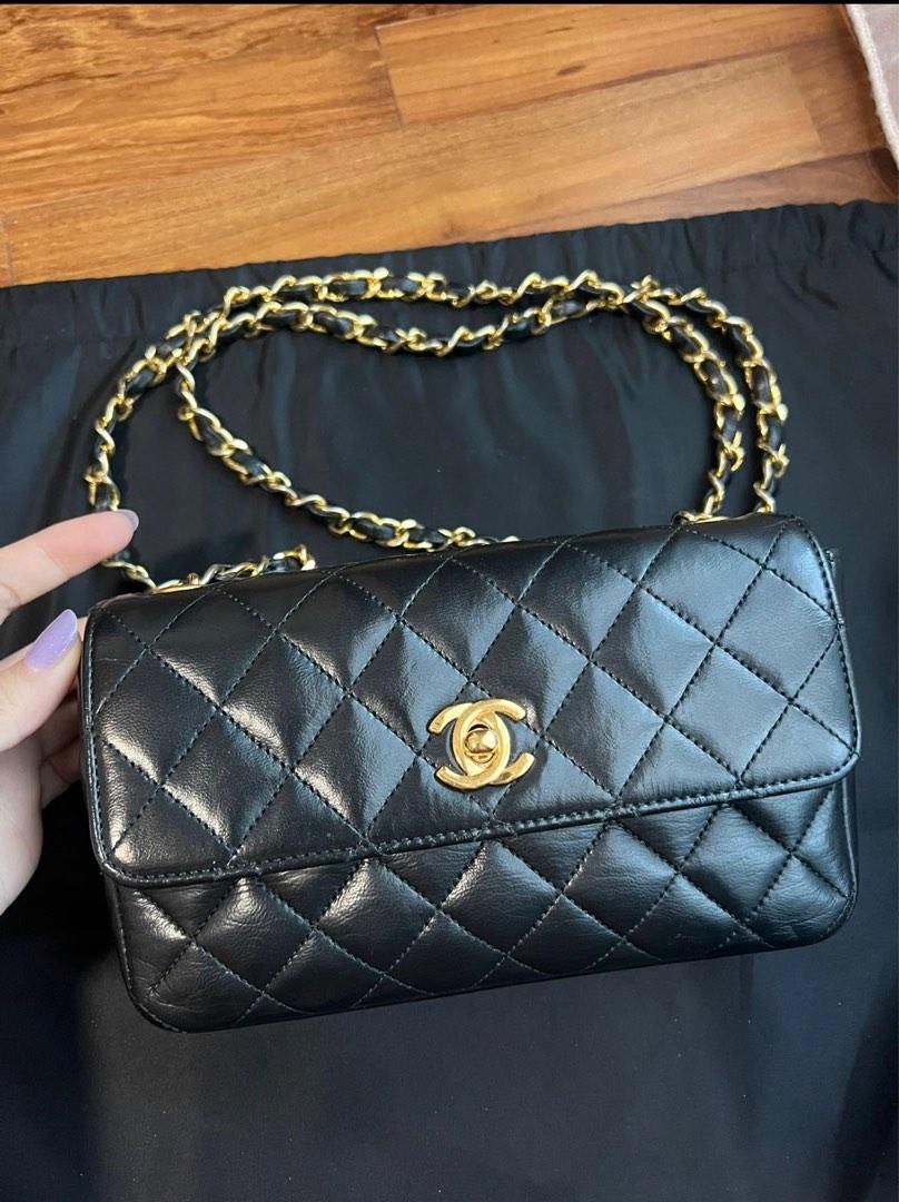 Chanel Mini Matelasse Black Lambskin Shoulder Bag