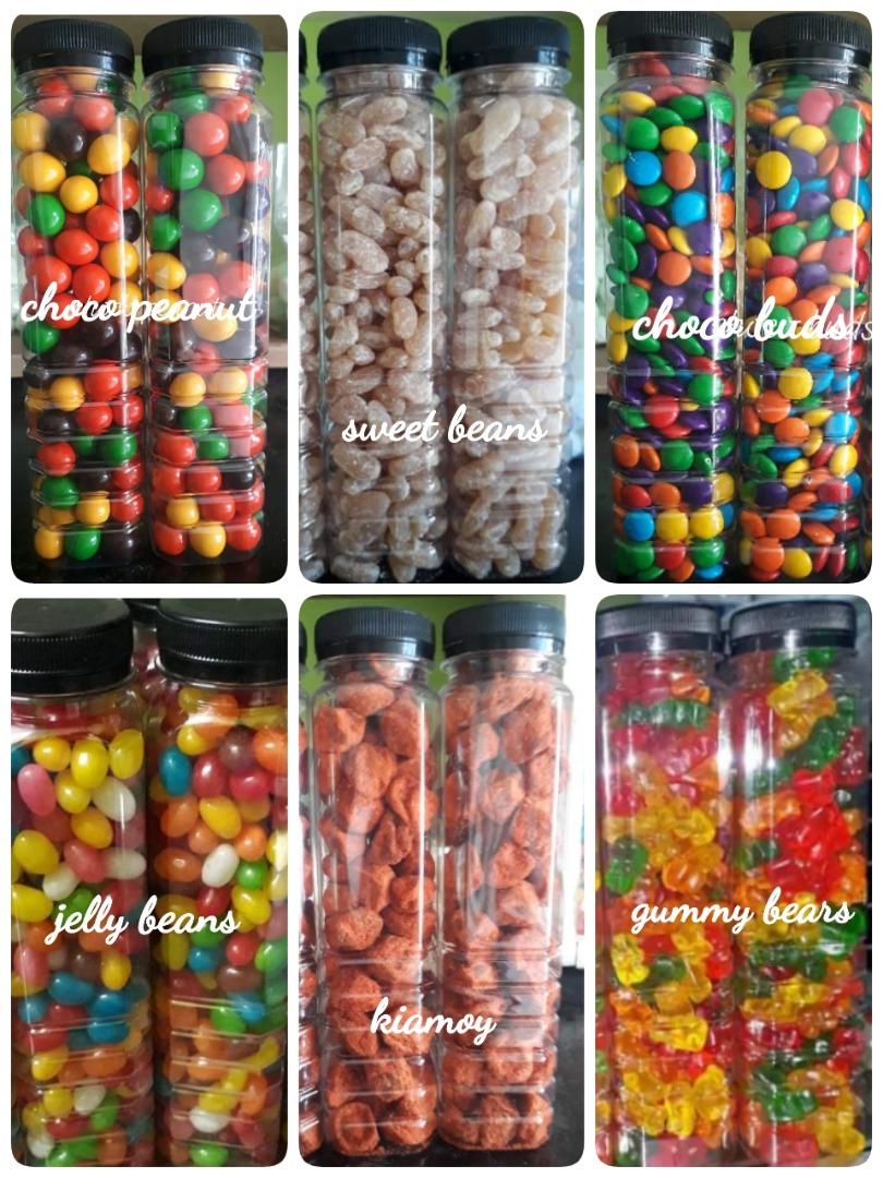 CHOCO PEANUT, CHOCO BUDS, JELLY BEANS, GUMMY BEARS, SWEET BEANS, KIAMOY
