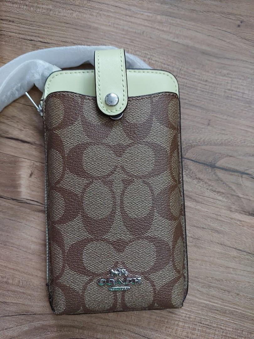 Coach North South phone crossbody in signature canvas
