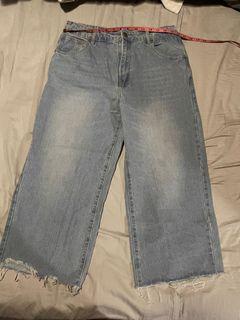 Cotton on mis wide crop jeans raw hem