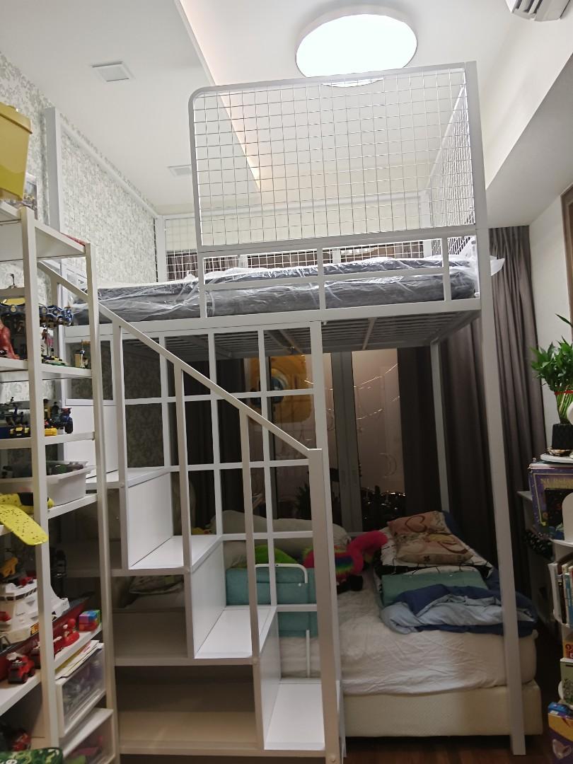 Customize queen size loft bed, Furniture & Home Living, Furniture, Bed