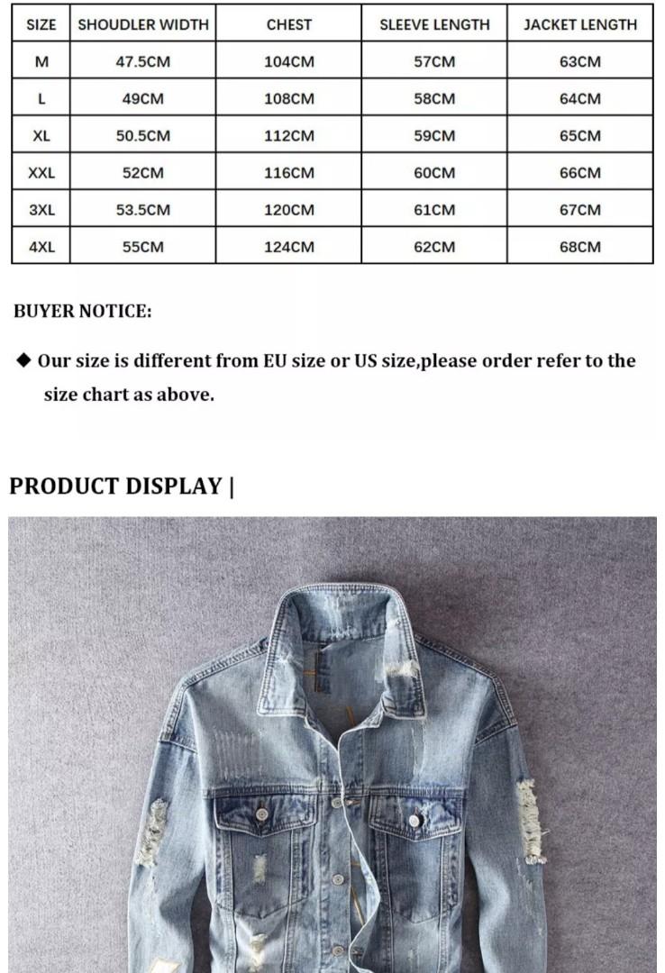 Mens denim jacket 4xl cheap