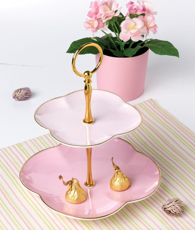 Turkish Luxury Two Tier Dessert Stand - 235-K-11 Silver