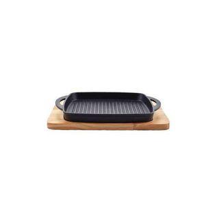 Edge KW-113 Square Grill Pan With Wood Holder