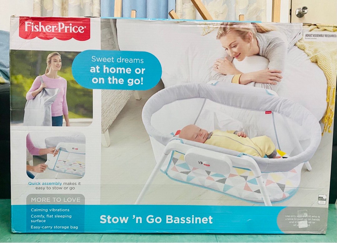 fisher price stow n go bassinet mattress size