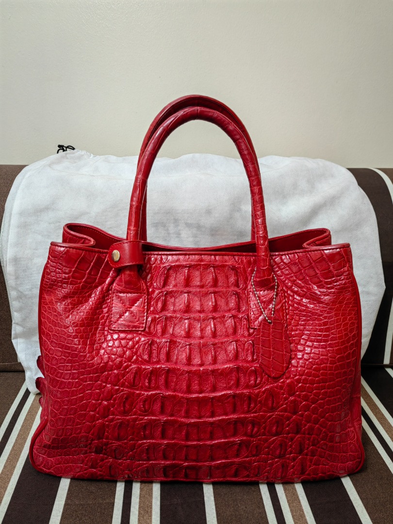 Genuine Crocodile Skin Hand Bag, Women's Fashion, Bags & Wallets