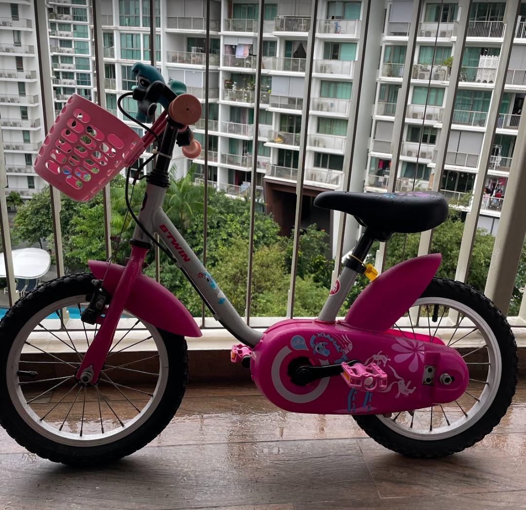 Girls Kids Bike Btwin 14 inch Unicorn 500 3 5 years Pink Free Shipping
