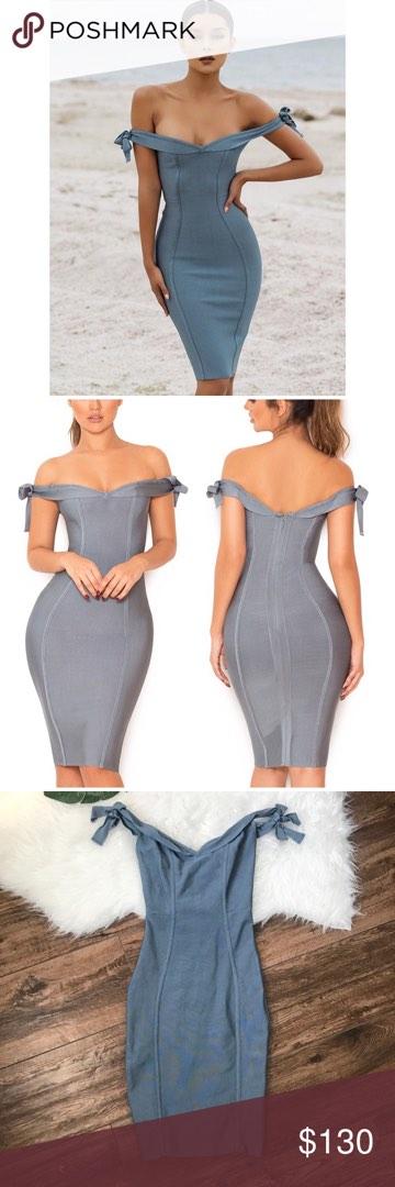 House of cb blue bandage dress best sale