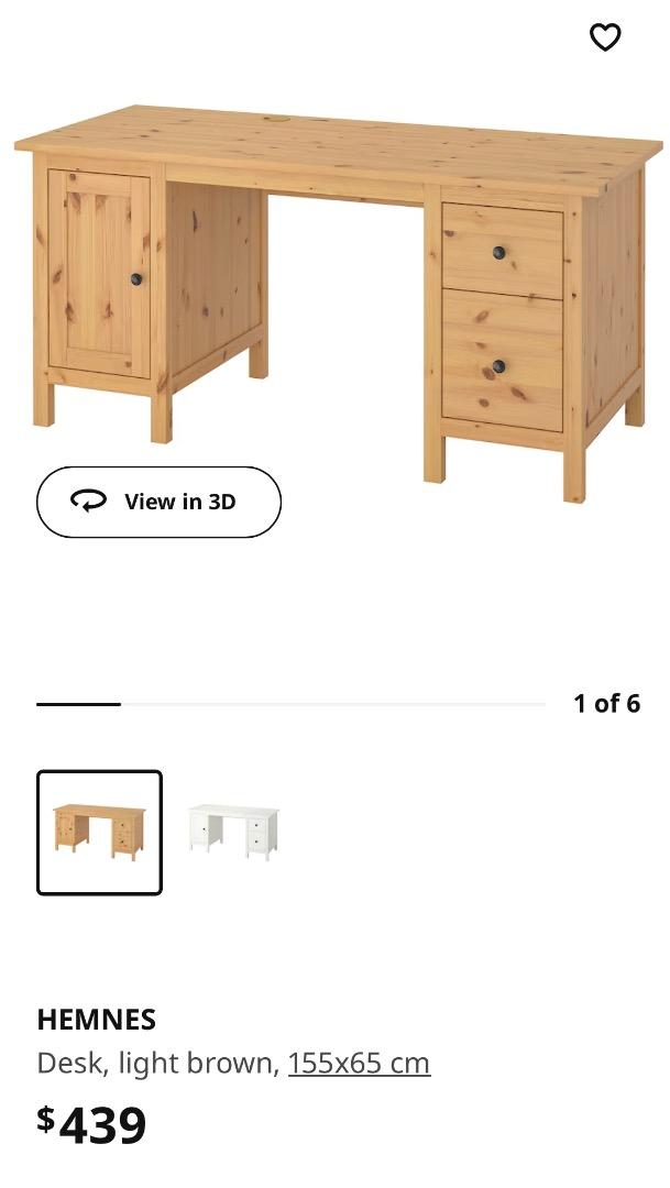 IKEA Hemnes Desk (Dark Brown), Furniture & Home Living, Furniture