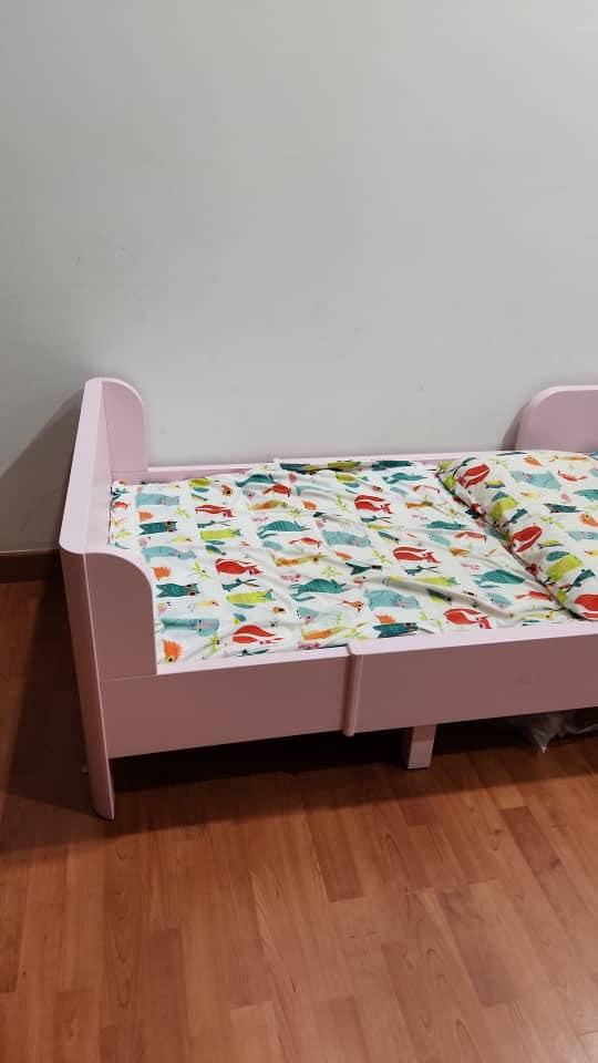 Ikea kids/junior extendable bed FULL SET WITH MATTRESS, Furniture