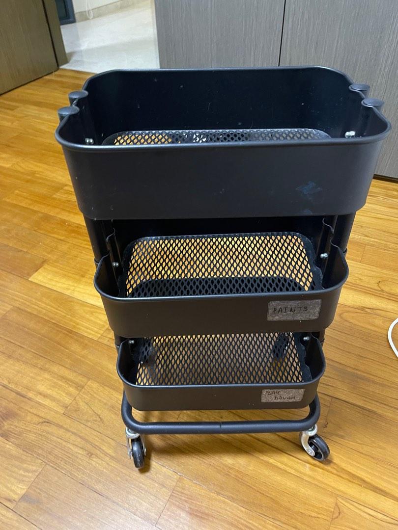 IKEA RASHULT trolley black, Furniture & Home Living, Furniture, Shelves ...
