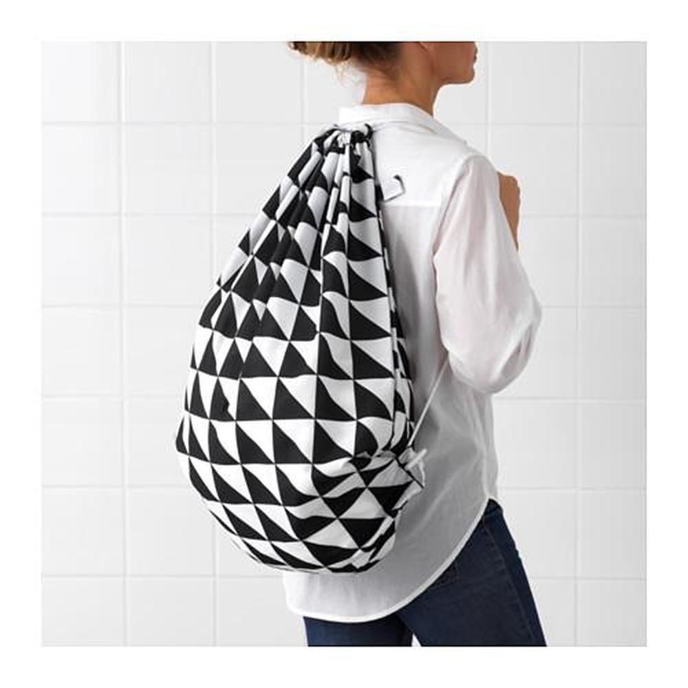 IKEA SNAJDA Laundry bag black and white 60litre, TV & Home Appliances
