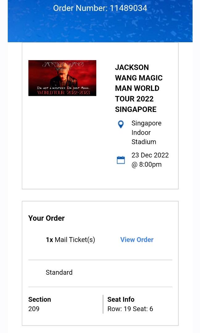 JACKSON WANG TOUR CONCERT TICKETS, Tickets & Vouchers, Event Tickets on