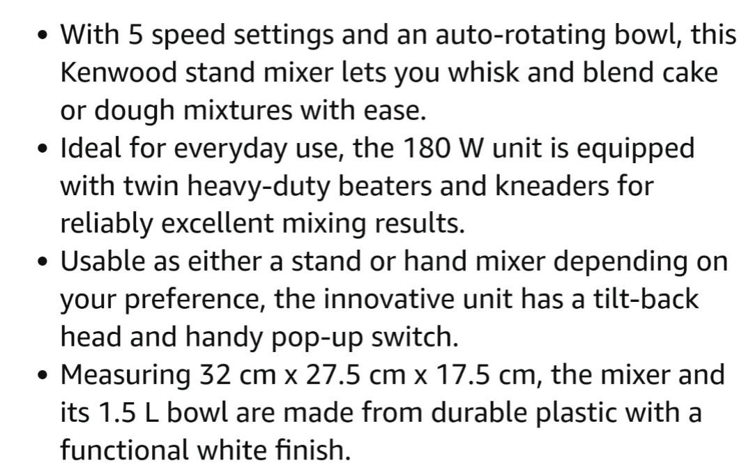 Kenwood Mixer HM400, TV & Home Appliances, Kitchen Appliances, Hand