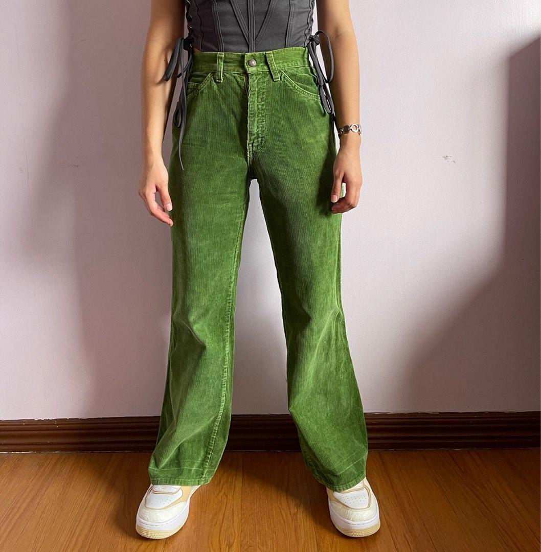 LEVI'S Green Corduroy Pants, Women's Fashion, Bottoms, Jeans on Carousell