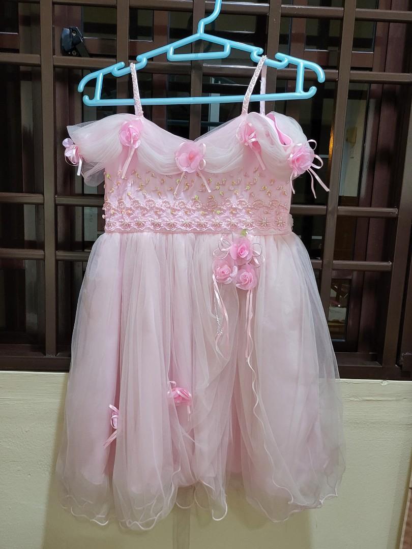 Light pink rose dress for 79 year old girls, Babies & Kids, Babies