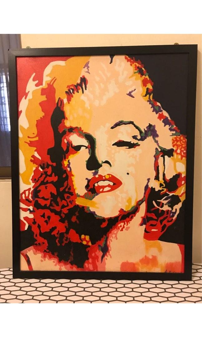 Marilyn Monroe Oil Painting, Furniture & Home Living, Home Decor, Wall ...