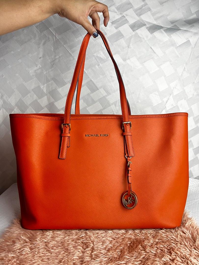 MK orange top tote