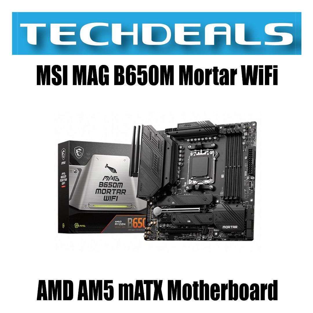 MSI MAG B650M Mortar WiFi AMD AM5 mATX Motherboard, Computers & Tech ...