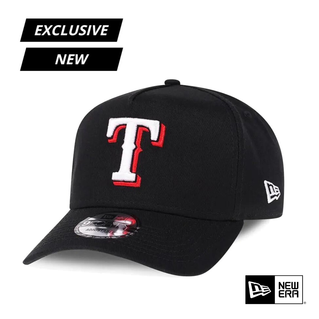 New Era Texas Rangers Black 9Forty A Frame Snapback Hat, A-FRAME HATS, CAPS