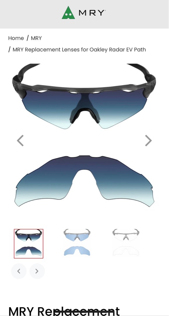 Oakley Radar EV Path replacement lens, Men's Fashion, Watches &  Accessories, Sunglasses & Eyewear on Carousell