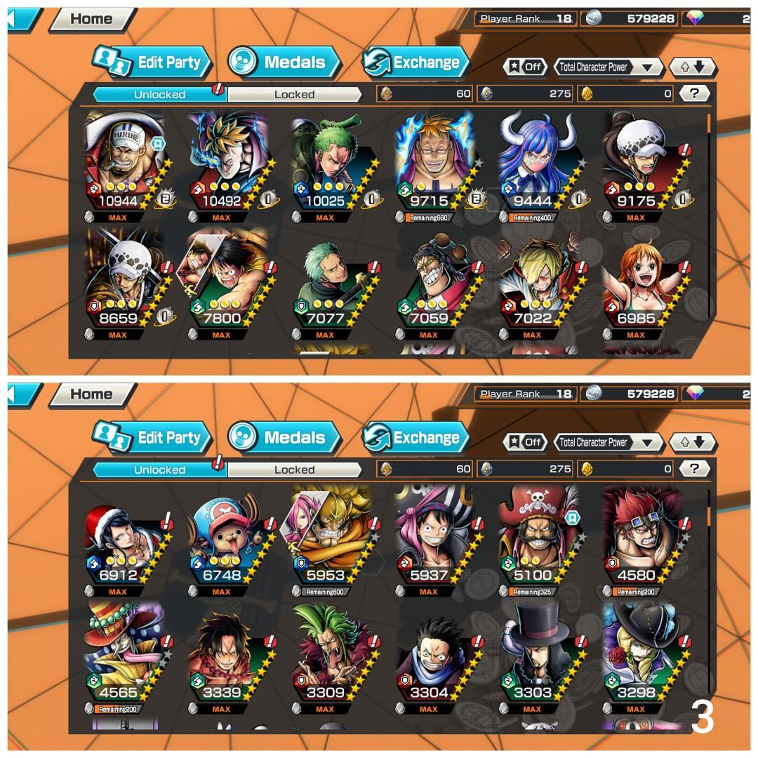 One Piece Bounty Rush Account 2 ex Akainu Ex & Roger Ex, Video Gaming