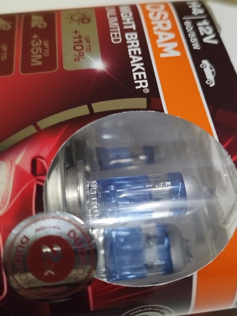 Osram Night Breaker Unlimited H4 12V 60/55W, Car Accessories ...