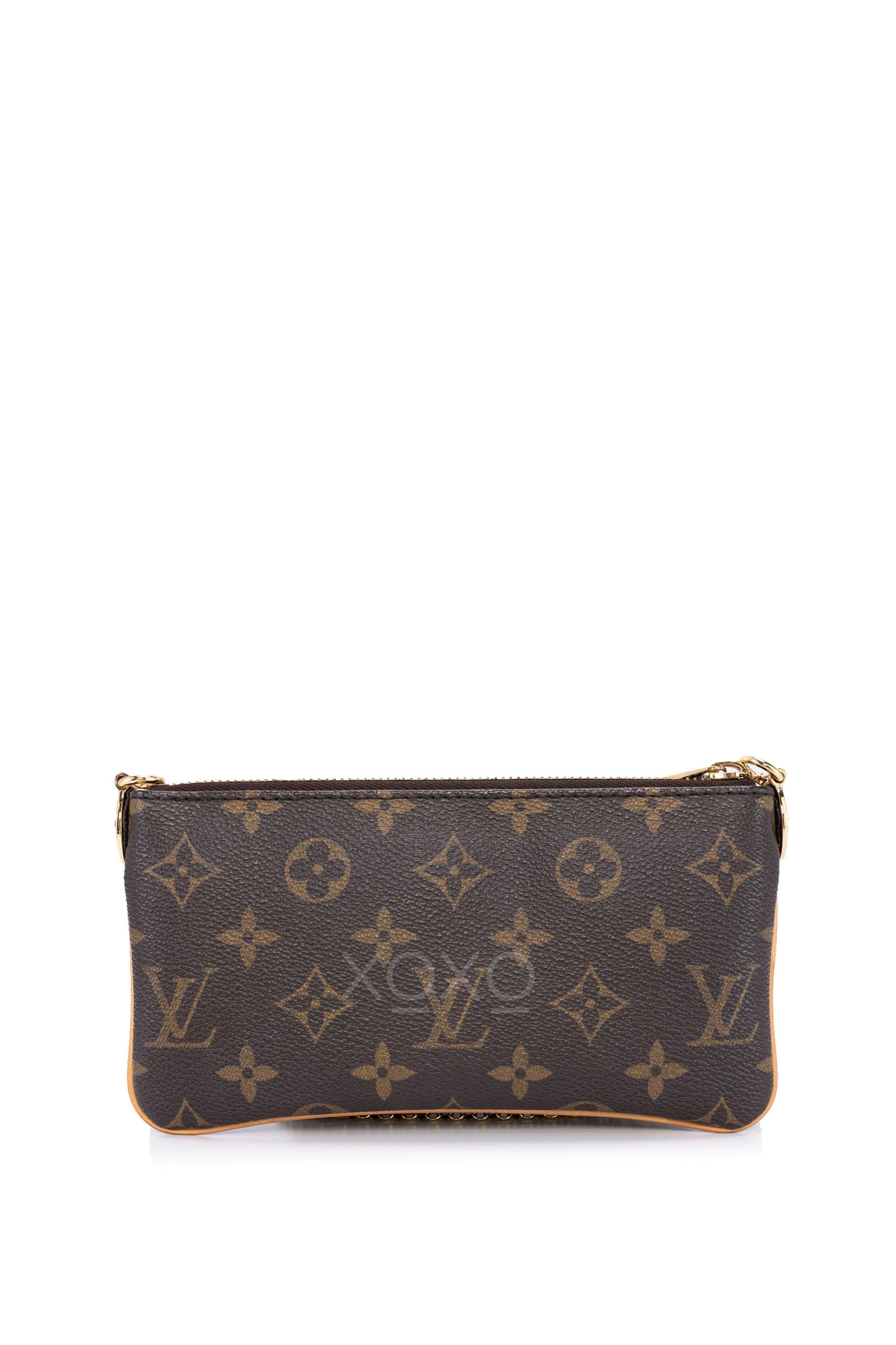 Louis Vuitton Ebene Damier Coated Canvas Milla mm Pochette Gold Hardware, 2010 (Very Good), Womens Handbag