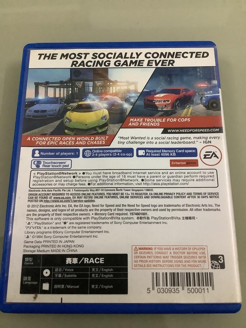 PS Vita Need For Speed Most Wanted, Video Gaming, Video Games, PlayStation  on Carousell