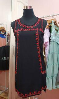 Short Black Dress with Red Linings