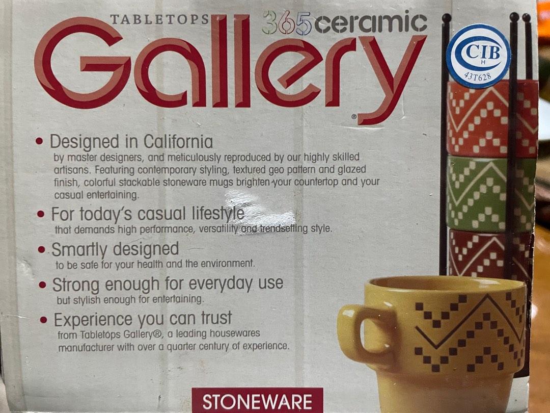Tabletops Gallery 365 Ceramic Stoneware Mug Set, Furniture & Home Living, Kitchenware