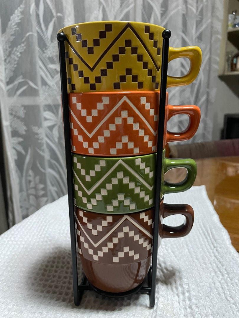 Tabletops Gallery 365 Ceramic Stoneware Mug Set, Furniture & Home Living, Kitchenware