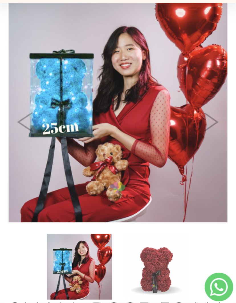 rose foam teddy bear