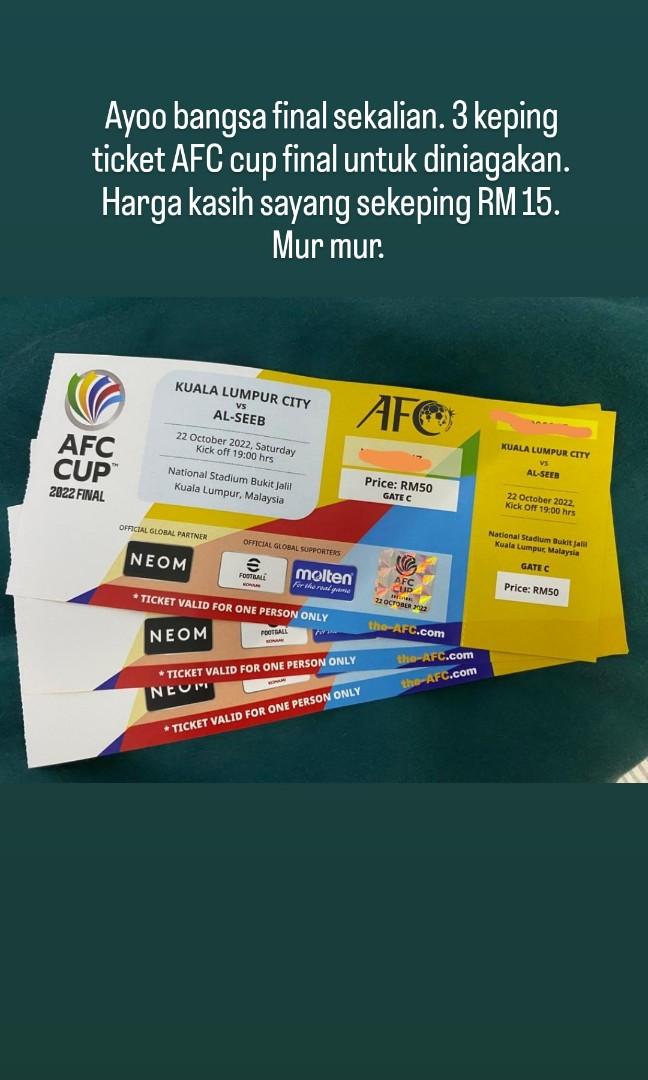 Ticket AFC Cup Final, Tickets & Vouchers, Event Tickets on Carousell